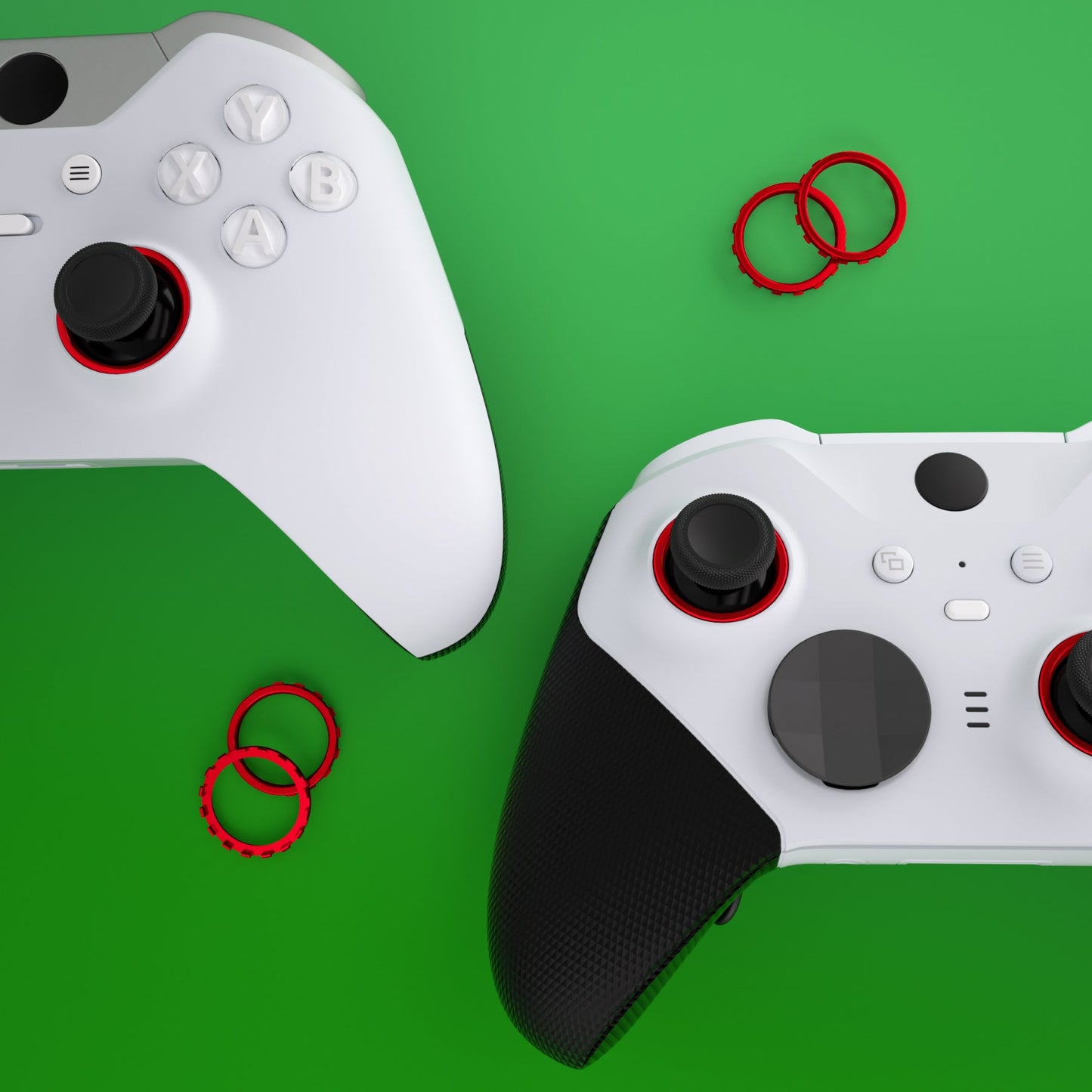 eXtremeRate Custom Accent Rings for eXtremeRate ASR Version Shell, Compatible with Xbox Series X/S Controller & Xbox One Elite (Model 1698) & Elite Series 2 (Model 1797 and Core Model 1797) Controller - Chrome Red eXtremeRate