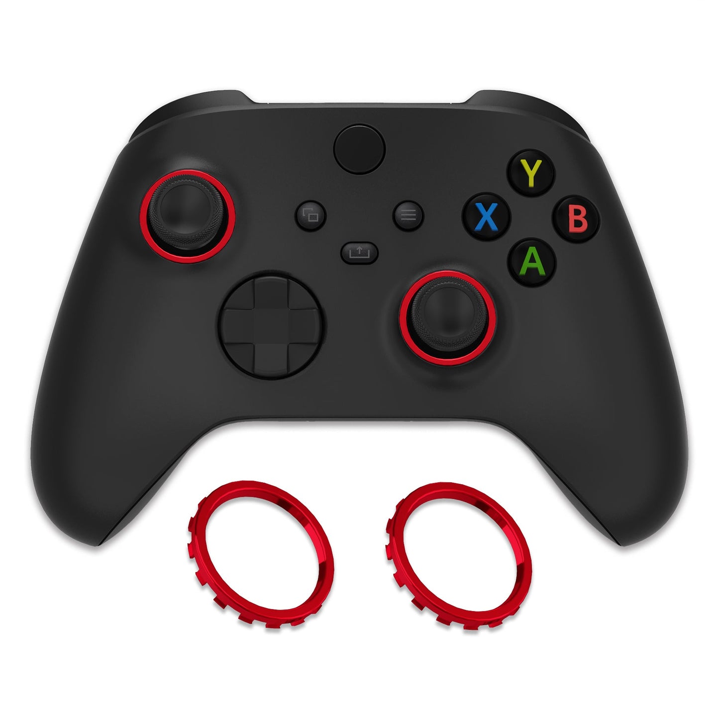 eXtremeRate Custom Accent Rings for eXtremeRate ASR Version Shell, Compatible with Xbox Series X/S Controller & Xbox One Elite (Model 1698) & Elite Series 2 (Model 1797 and Core Model 1797) Controller - Chrome Red eXtremeRate