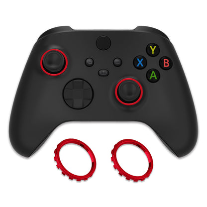 eXtremeRate Custom Accent Rings for eXtremeRate ASR Version Shell, Compatible with Xbox Series X/S Controller & Xbox One Elite (Model 1698) & Elite Series 2 (Model 1797 and Core Model 1797) Controller - Chrome Red eXtremeRate