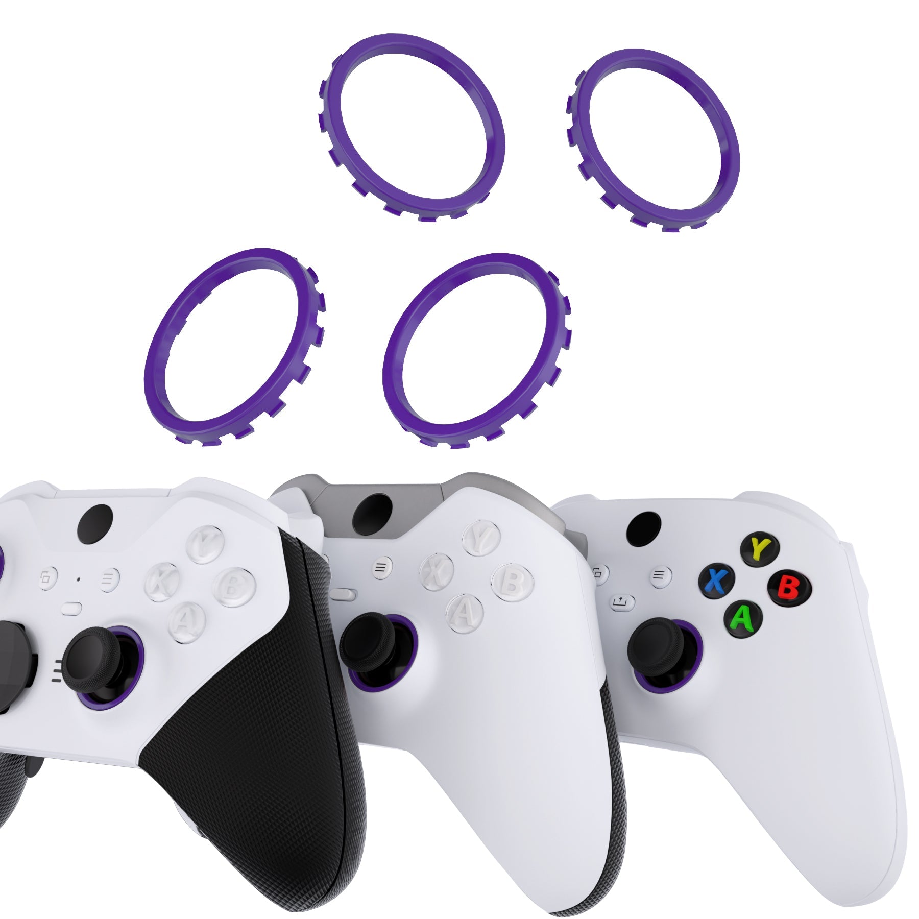 eXtremeRate Custom Accent Rings for eXtremeRate ASR Version Shell, Compatible with Xbox Series X/S Controller & Xbox One Elite (Model 1698) & Elite Series 2 (Model 1797 and Core Model 1797) Controller - Purple eXtremeRate