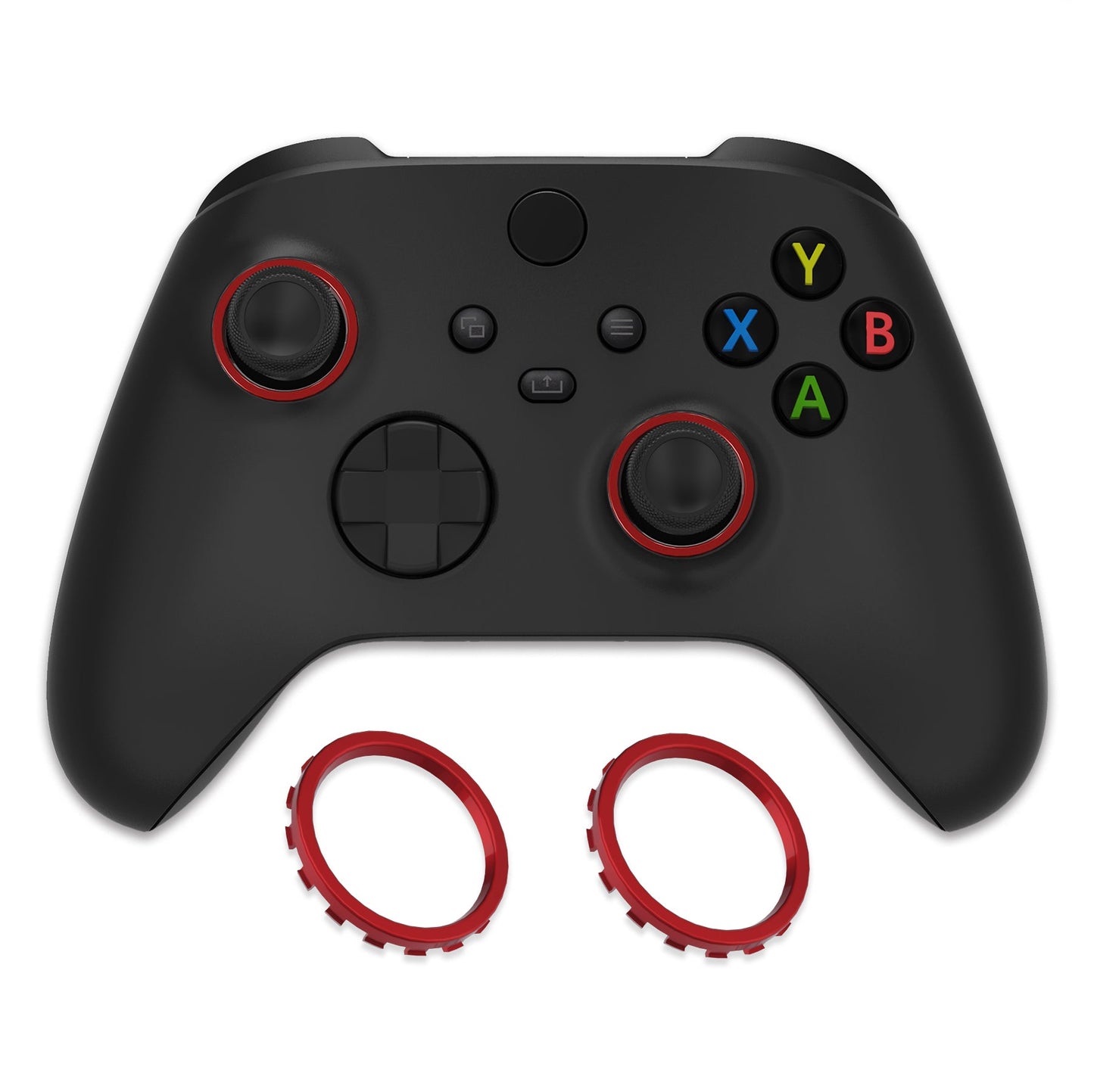 eXtremeRate Custom Accent Rings for eXtremeRate ASR Version Shell, Compatible with Xbox Series X/S Controller & Xbox One Elite (Model 1698) & Elite Series 2 (Model 1797 and Core Model 1797) Controller - Scarlet Red eXtremeRate