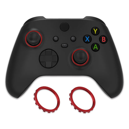 eXtremeRate Custom Accent Rings for eXtremeRate ASR Version Shell, Compatible with Xbox Series X/S Controller & Xbox One Elite (Model 1698) & Elite Series 2 (Model 1797 and Core Model 1797) Controller - Scarlet Red eXtremeRate