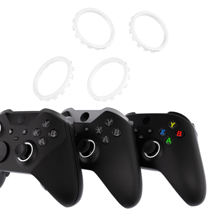 eXtremeRate Custom Accent Rings for eXtremeRate ASR Version Shell, Compatible with Xbox Series X/S Controller & Xbox One Elite (Model 1698) & Elite Series 2 (Model 1797 and Core Model 1797) Controller - White eXtremeRate