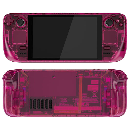 Custom Full Set Shell with Buttons for Steam Deck Console - Clear Candy Pink eXtremeRate