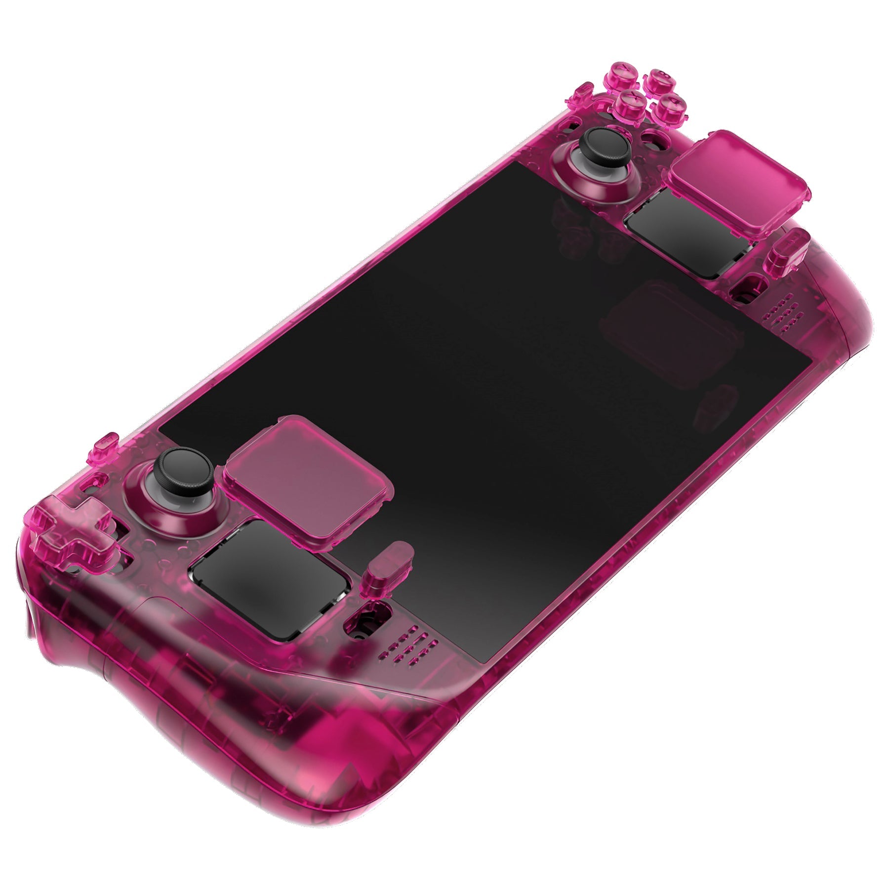 Custom Full Set Shell with Buttons for Steam Deck Console - Clear Candy Pink eXtremeRate