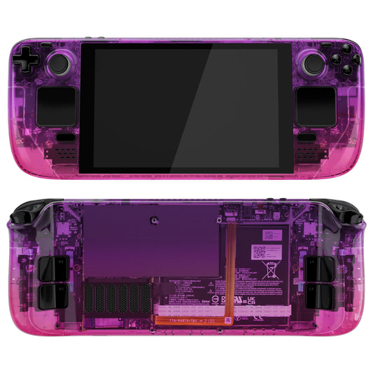 Custom Full Set Shell with Buttons for Steam Deck Console - Gradient Translucent Purple Rose Red eXtremeRate