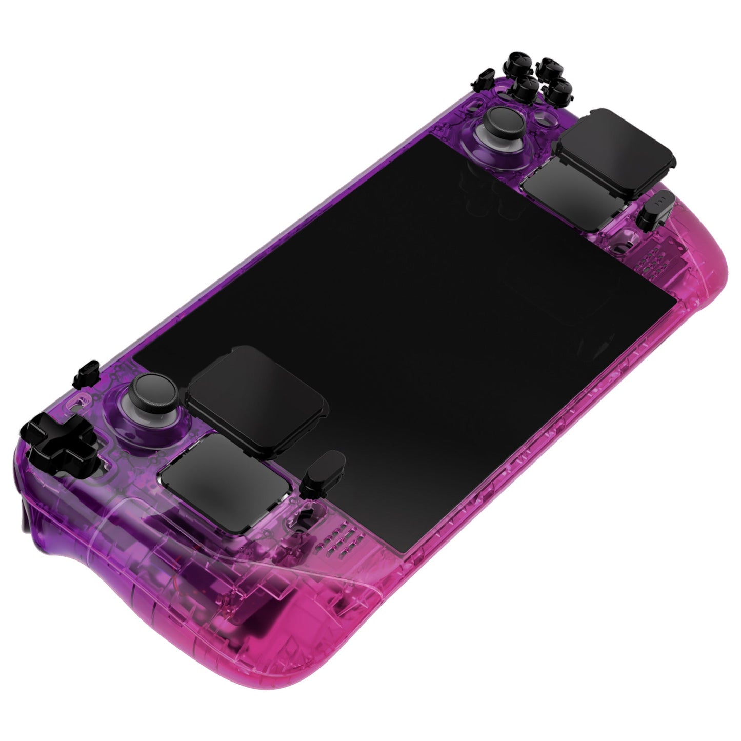 Custom Full Set Shell with Buttons for Steam Deck Console - Gradient Translucent Purple Rose Red eXtremeRate