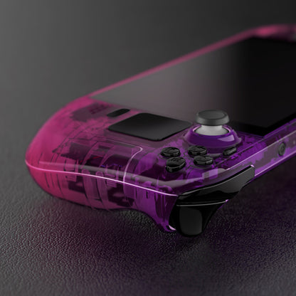 Custom Full Set Shell with Buttons for Steam Deck Console - Gradient Translucent Purple Rose Red eXtremeRate