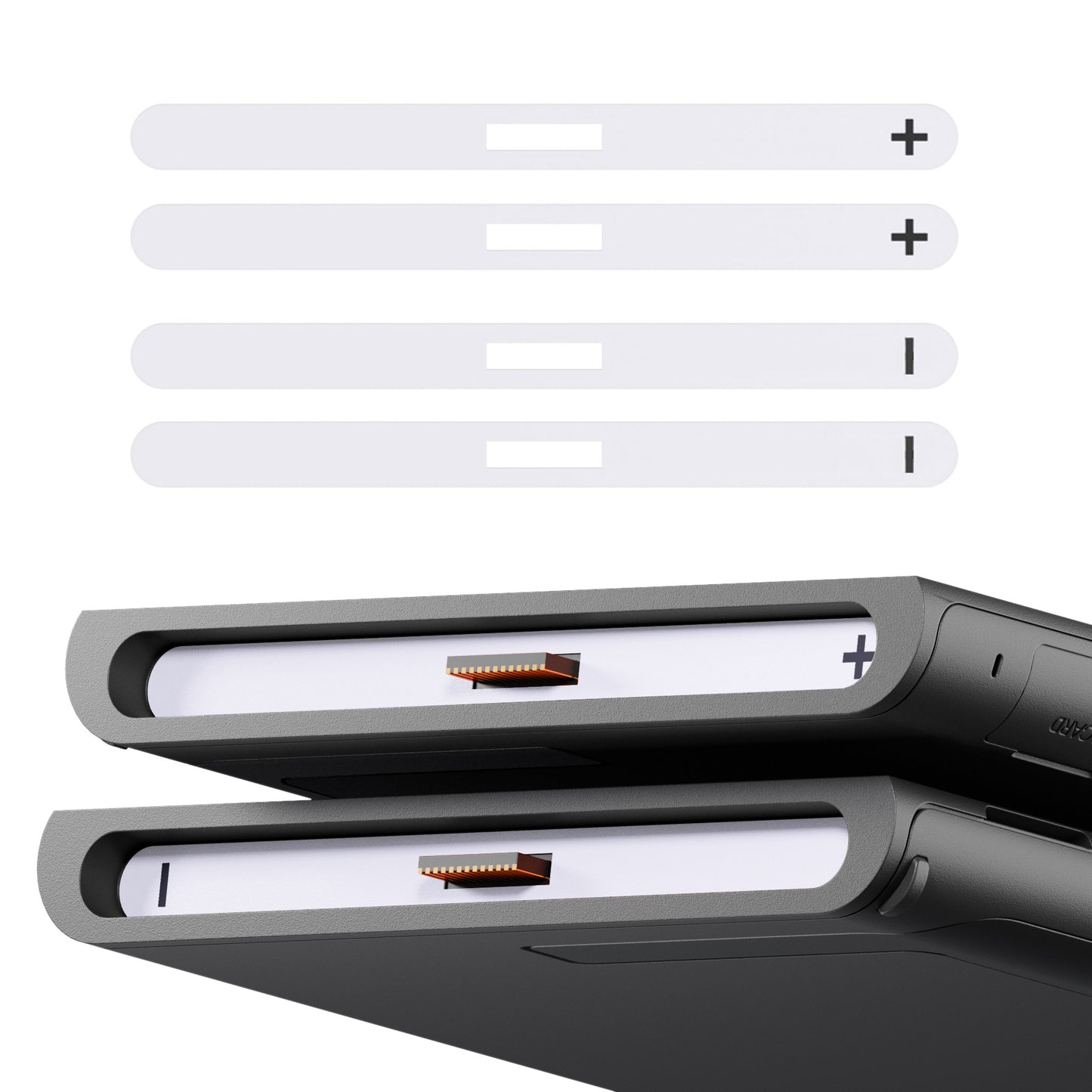 eXtremeRate Replacement Side Rail Slot Stickers for Nintendo Switch 2 (White)