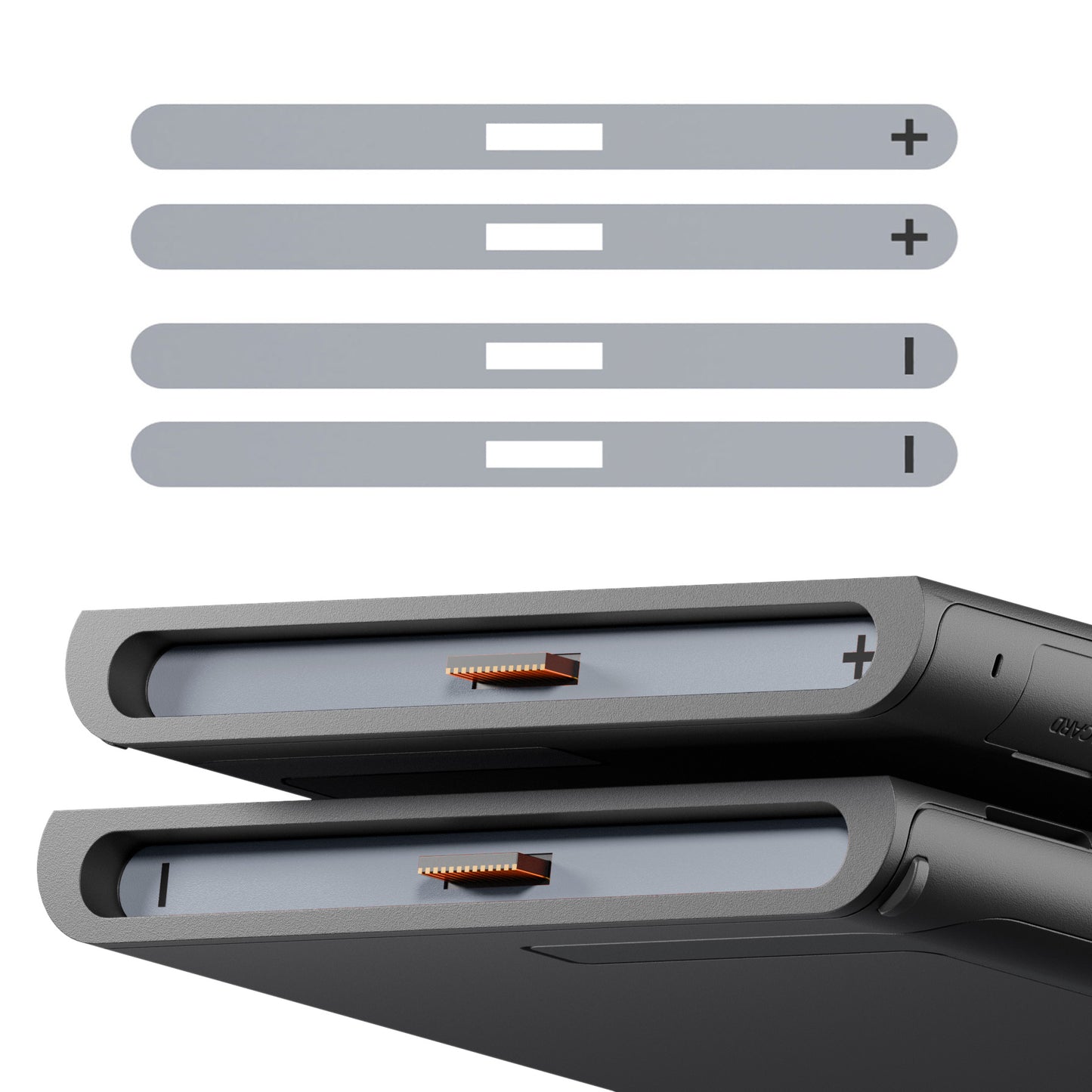 eXtremeRate Replacement Side Rail Slot Stickers for Nintendo Switch 2 (New Hope Gray)