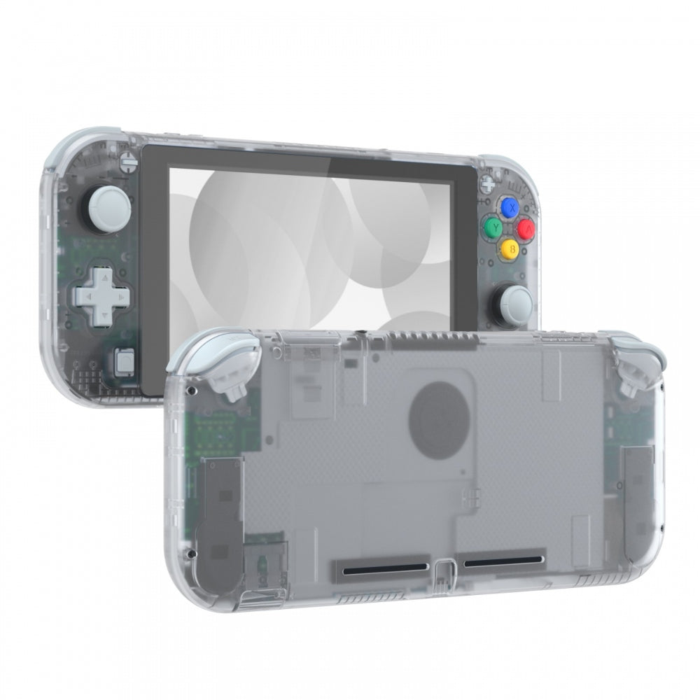 eXtremeRate Retail Transparent Clear DIY Replacement Shell for Nintendo Switch Lite, NSL Handheld Controller Housing with Screen Protector, Custom Case Cover for Nintendo Switch Lite - DLM501