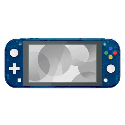 eXtremeRate Retail Transparent Clear Blue DIY Replacement Shell for NS Switch Lite, NSL Handheld Controller Housing with Screen Protector, Custom Case Cover for NS Switch Lite - DLM504