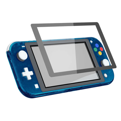 eXtremeRate Retail Transparent Clear Blue DIY Replacement Shell for NS Switch Lite, NSL Handheld Controller Housing with Screen Protector, Custom Case Cover for NS Switch Lite - DLM504