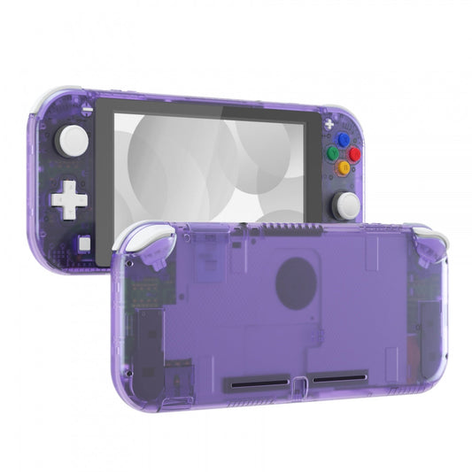 eXtremeRate Retail Clear Atomic Purple DIY Replacement Shell for Nintendo Switch Lite, NSL Handheld Controller Housing with Screen Protector, Custom Case Cover for Nintendo Switch Lite - DLM505