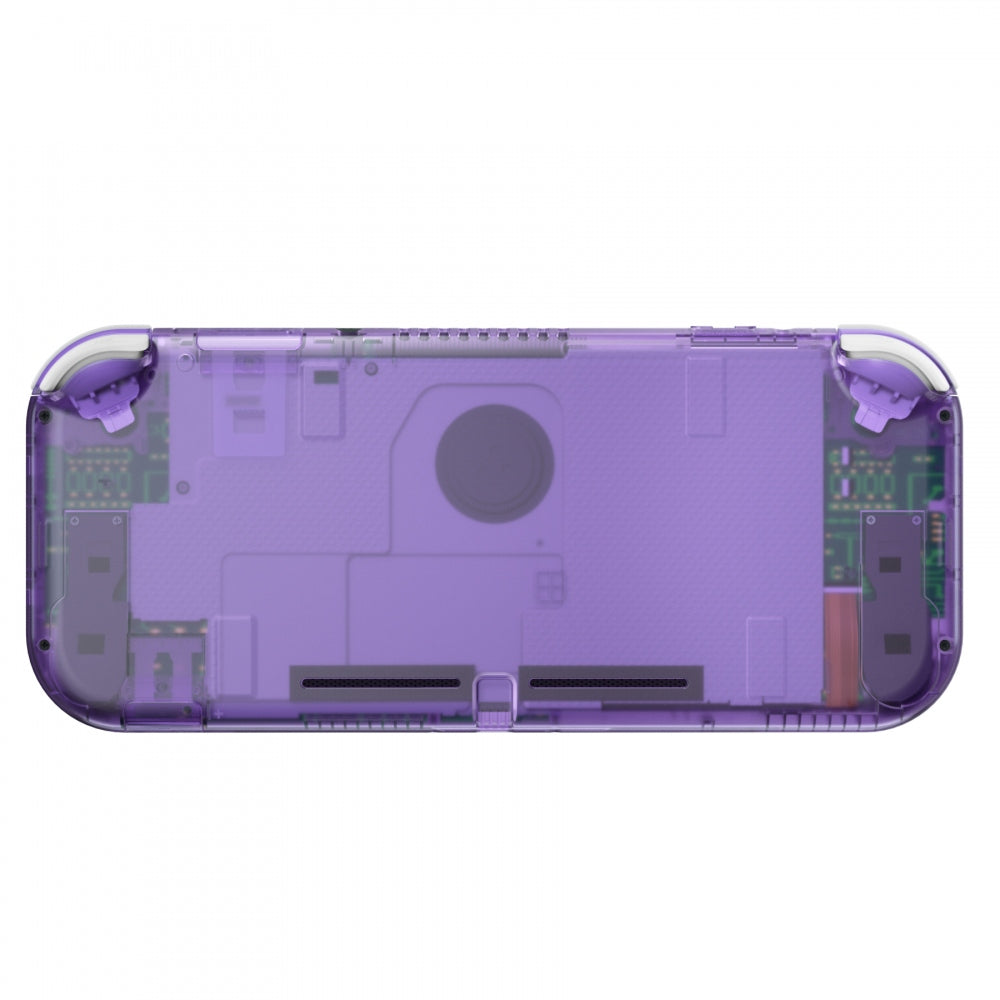 eXtremeRate Retail Clear Atomic Purple DIY Replacement Shell for Nintendo Switch Lite, NSL Handheld Controller Housing with Screen Protector, Custom Case Cover for Nintendo Switch Lite - DLM505