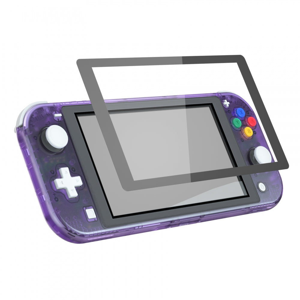 eXtremeRate Retail Clear Atomic Purple DIY Replacement Shell for Nintendo Switch Lite, NSL Handheld Controller Housing with Screen Protector, Custom Case Cover for Nintendo Switch Lite - DLM505