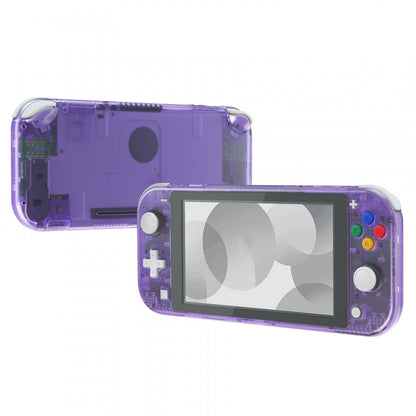 eXtremeRate Retail Clear Atomic Purple DIY Replacement Shell for Nintendo Switch Lite, NSL Handheld Controller Housing with Screen Protector, Custom Case Cover for Nintendo Switch Lite - DLM505