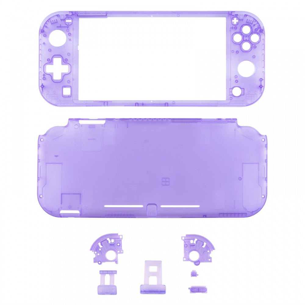 eXtremeRate Retail Clear Atomic Purple DIY Replacement Shell for Nintendo Switch Lite, NSL Handheld Controller Housing with Screen Protector, Custom Case Cover for Nintendo Switch Lite - DLM505