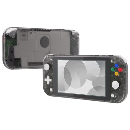 eXtremeRate Retail Clear Black DIY Replacement Shell for NS Switch Lite, NSL Handheld Controller Housing w/ Screen Protector, Custom Case Cover for NS Switch Lite - DLM509