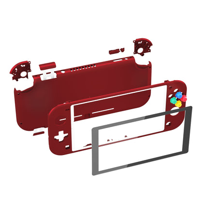 eXtremeRate Retail Soft Touch Scarlet Red DIY Replacement Shell for Nintendo Switch Lite, NSL Handheld Controller Housing with Screen Protector, Custom Case Cover for Nintendo Switch Lite - DLP303