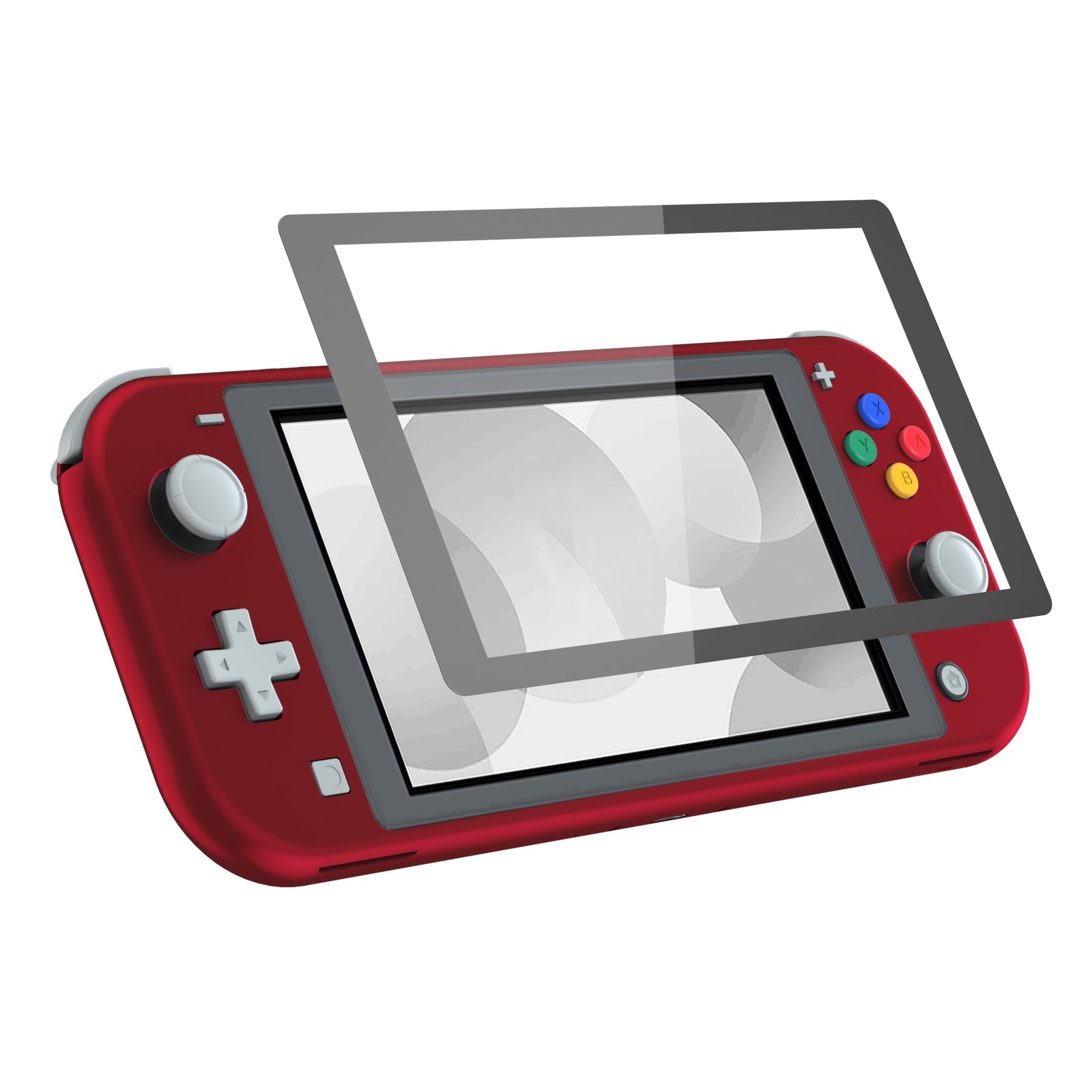 eXtremeRate Retail Soft Touch Scarlet Red DIY Replacement Shell for Nintendo Switch Lite, NSL Handheld Controller Housing with Screen Protector, Custom Case Cover for Nintendo Switch Lite - DLP303