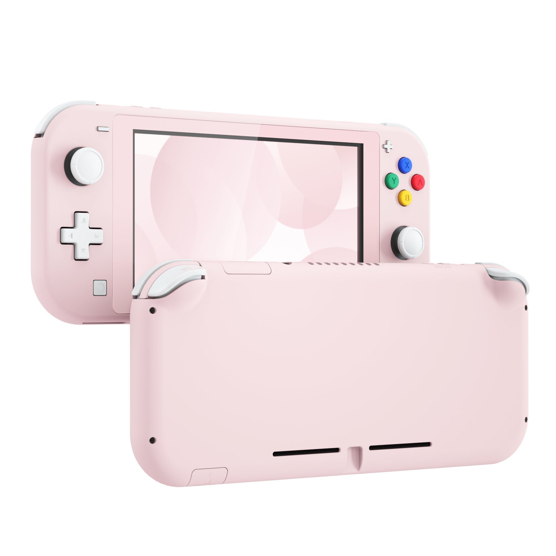 eXtremeRate Retail Soft Touch Cherry Blossoms Pink DIY Replacement Shell for Nintendo Switch Lite, NSL Handheld Controller Housing with Screen Protector, Custom Case Cover for Nintendo Switch Lite - DLP306