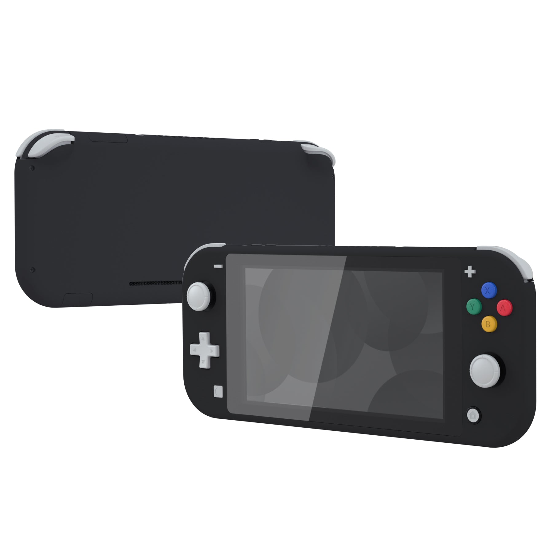 eXtremeRate Retail Soft Touch Black DIY Replacement Shell for Nintendo Switch Lite, NSL Handheld Controller Housing with Screen Protector, Custom Case Cover for Nintendo Switch Lite - DLP309