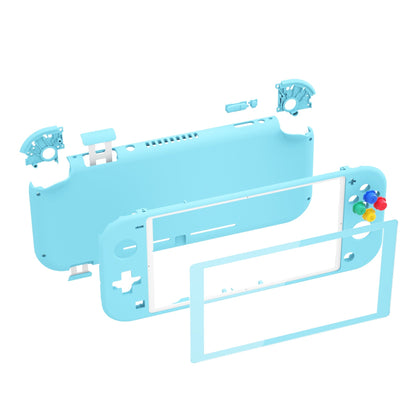 eXtremeRate Retail Soft Touch Heaven Blue DIY Replacement Shell for Nintendo Switch Lite, NSL Handheld Controller Housing with Screen Protector, Custom Case Cover for Nintendo Switch Lite - DLP313