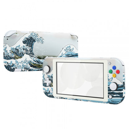 eXtremeRate Retail Soft Touch The Great Wave DIY Replacement Shell for Nintendo Switch Lite, NSL Handheld Controller Housing with Screen Protector, Custom Case Cover for Nintendo Switch Lite - DLT106