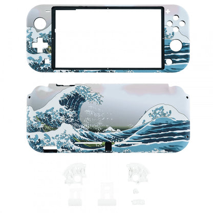 eXtremeRate Retail Soft Touch The Great Wave DIY Replacement Shell for Nintendo Switch Lite, NSL Handheld Controller Housing with Screen Protector, Custom Case Cover for Nintendo Switch Lite - DLT106