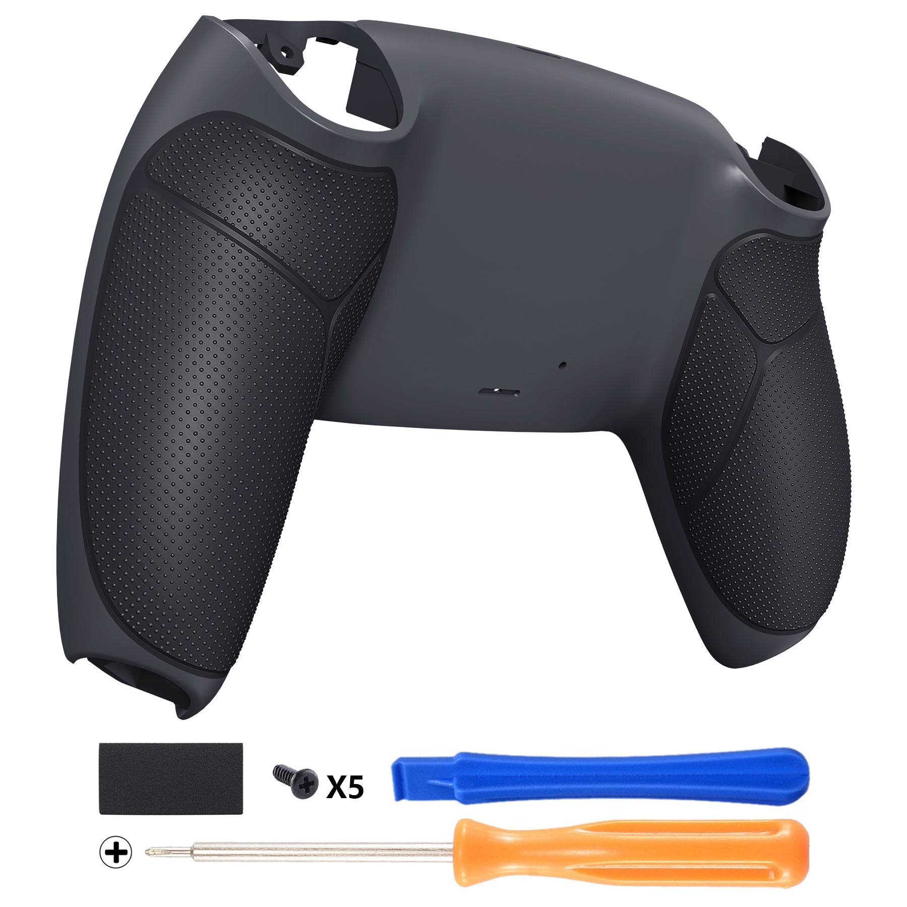 eXtremeRate Performance Grip Replacement Back Housing Bottom Shell Compatible with PS5 Controller - Rubberized Classic Gray & Dark Gray eXtremeRate