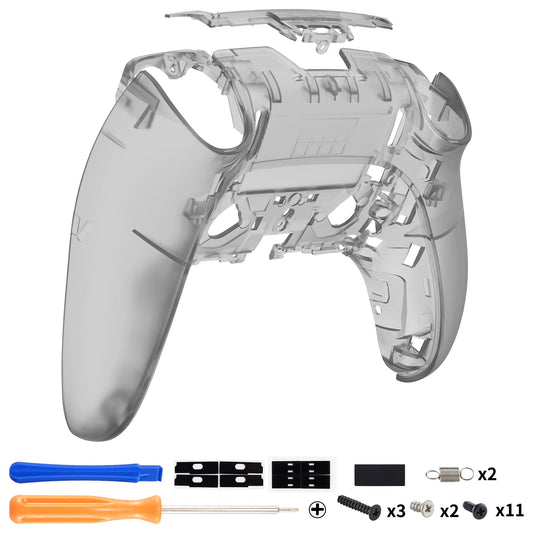 eXtremeRate PS5 edgeコントローラー対応交換対応用バックハウジングボトムシェル【クリアブラック】