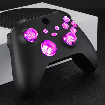 eXtremeRate Retail Multi-Colors Luminated D-pad Thumbsticks Start Back Sync ABXY Buttons for Xbox Series X/S Controller, 7 Colors 9 Modes DTF LED Kit for Xbox Series X/S Controller - Controller NOT Included - X3LED02