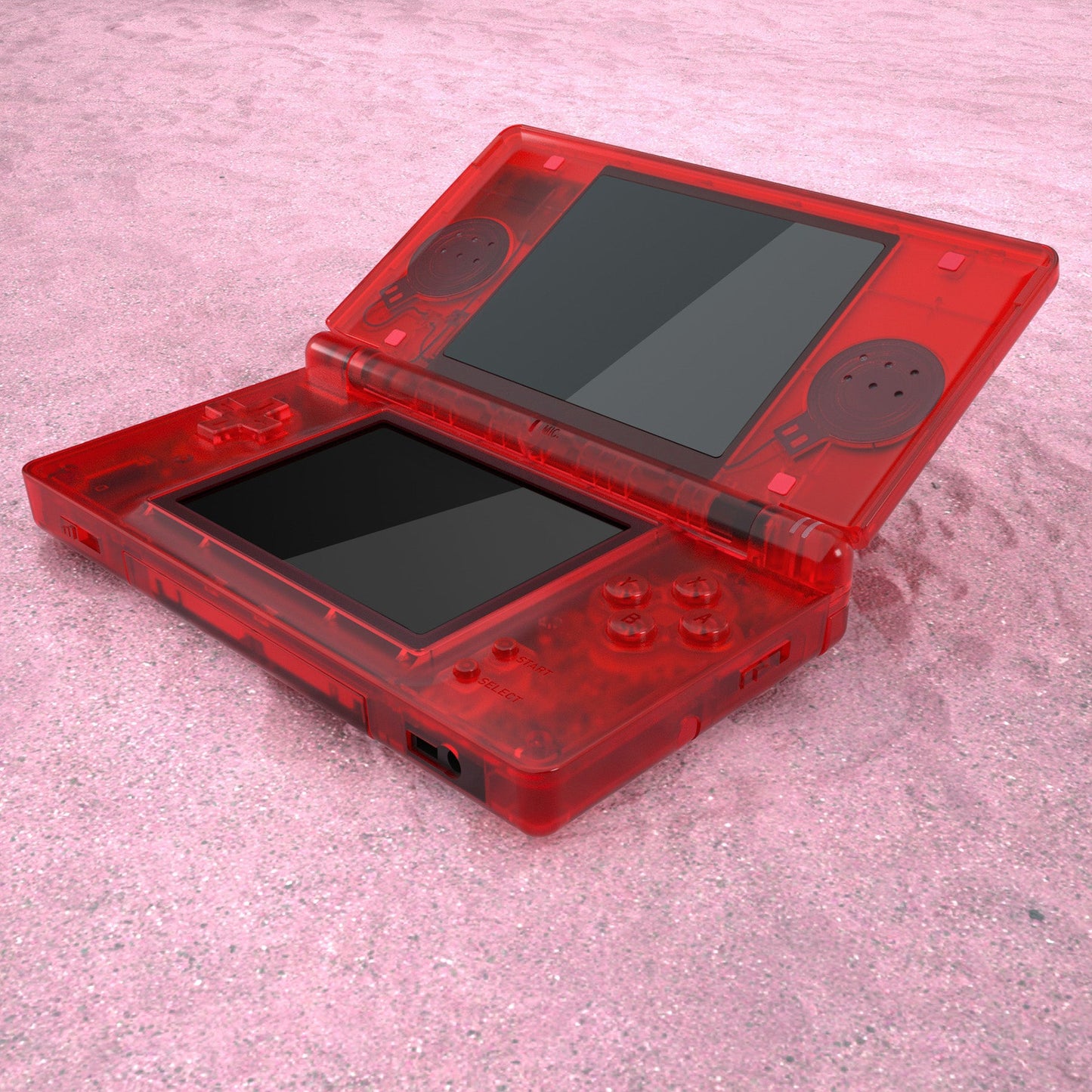 eXtremeRate Retail Clear Red Replacement Full Housing Shell for Nintendo DS Lite, Custom Handheld Console Case Cover with Buttons, Screen Lens for Nintendo DS Lite NDSL - Console NOT Included - DSLM5002