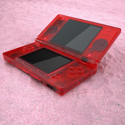 eXtremeRate Retail Clear Red Replacement Full Housing Shell for Nintendo DS Lite, Custom Handheld Console Case Cover with Buttons, Screen Lens for Nintendo DS Lite NDSL - Console NOT Included - DSLM5002