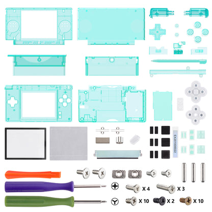 eXtremeRate Replacement Full Housing Shell & Button Set with Protective Film for Nintendo DS Lite (Emerald Green)