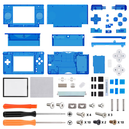 eXtremeRate Retail Clear Blue Replacement Full Housing Shell for Nintendo DS Lite, Custom Handheld Console Case Cover with Buttons, Screen Lens for Nintendo DS Lite NDSL - Console NOT Included - DSLM5004