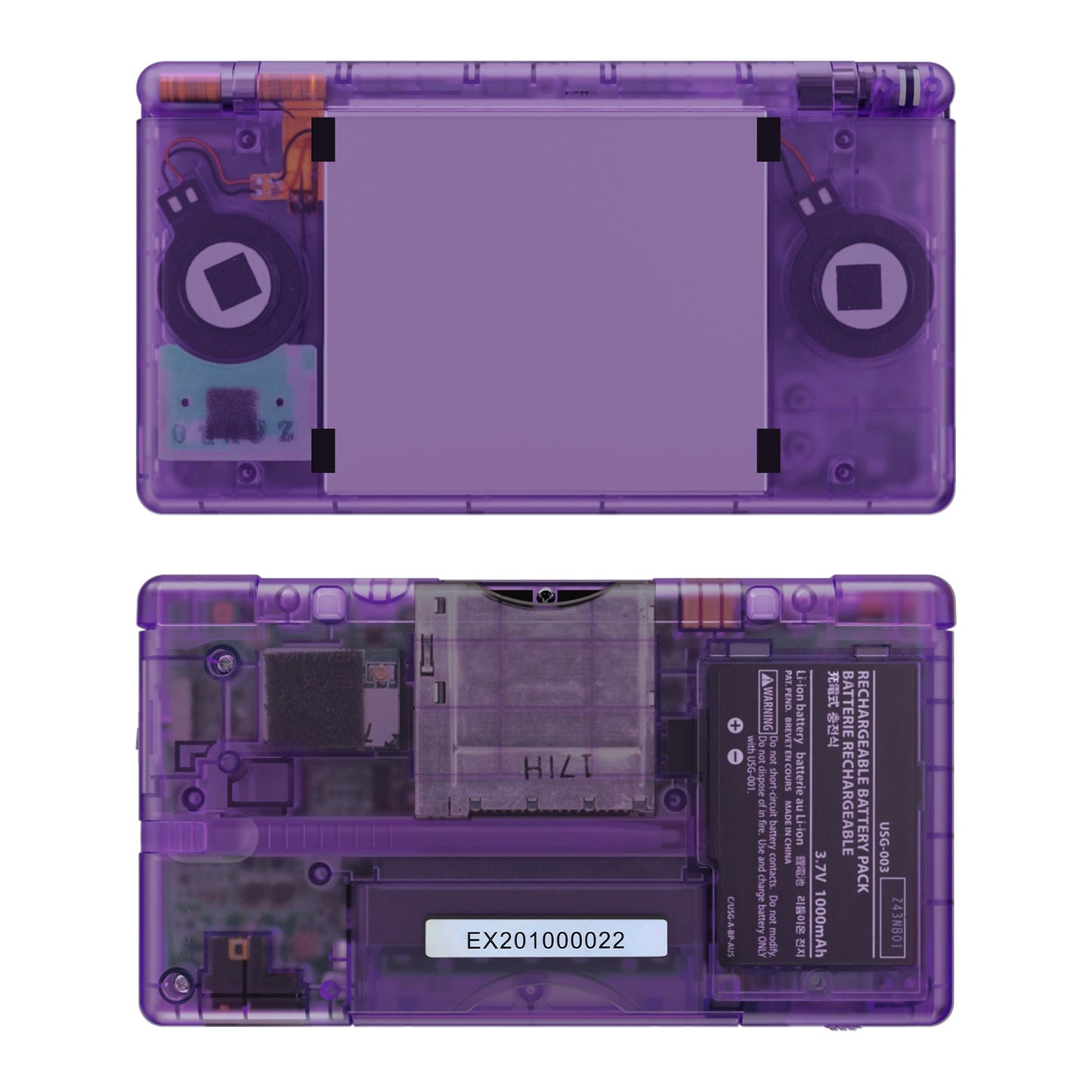 eXtremeRate Retail Clear Atomic Purple Replacement Full Housing Shell for Nintendo DS Lite, Custom Handheld Console Case Cover with Buttons, Screen Lens for Nintendo DS Lite NDSL - Console NOT Included - DSLM5005