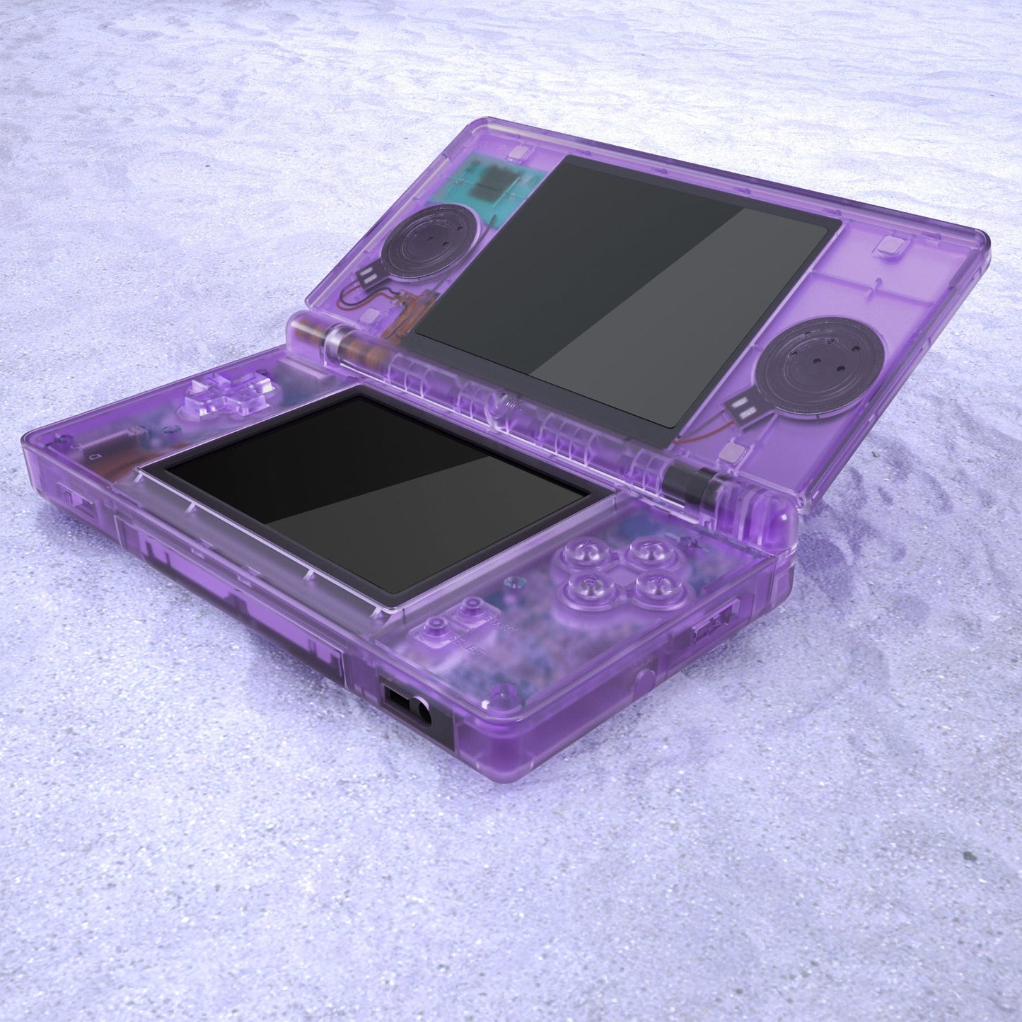 eXtremeRate Retail Clear Atomic Purple Replacement Full Housing Shell for Nintendo DS Lite, Custom Handheld Console Case Cover with Buttons, Screen Lens for Nintendo DS Lite NDSL - Console NOT Included - DSLM5005