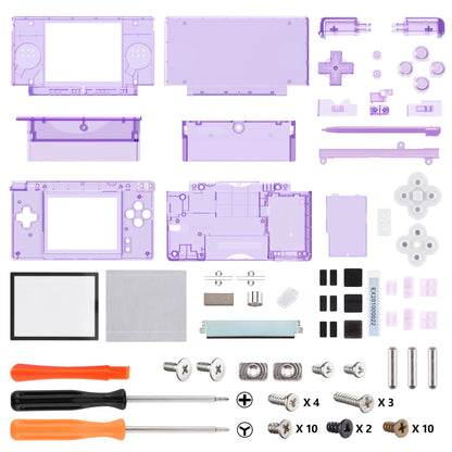 eXtremeRate Retail Clear Atomic Purple Replacement Full Housing Shell for Nintendo DS Lite, Custom Handheld Console Case Cover with Buttons, Screen Lens for Nintendo DS Lite NDSL - Console NOT Included - DSLM5005