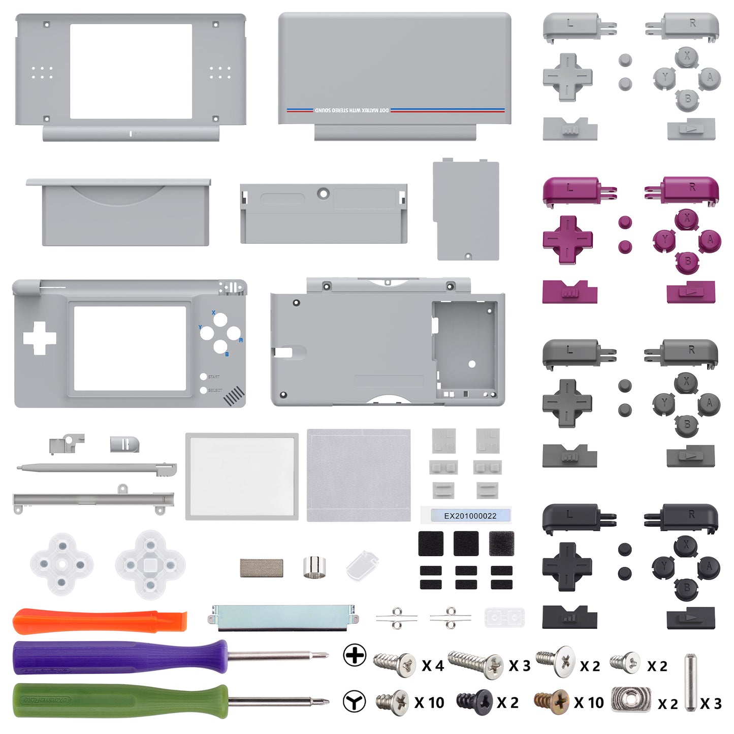 eXtremeRate ニンテンドーDS Lite用交換フルハウジングシェル＆ボタンセット保護フィルム付き【クラシック1989 GB DMG-01】