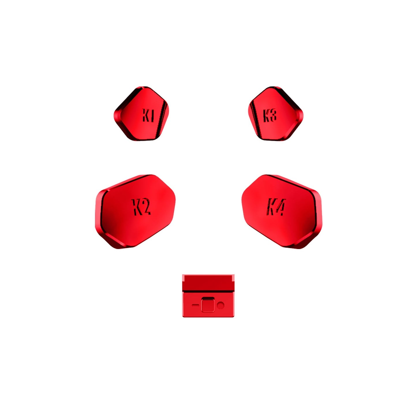 eXtremeRate Retail Chrome Red Replacement Redesigned K1 K2 K3 K4 Back Buttons Paddles & Toggle Switch for Xbox Series X/S Controller eXtremerate Hope Remap Kit - Controller & Hope Remap Board NOT Included - DX3D4003