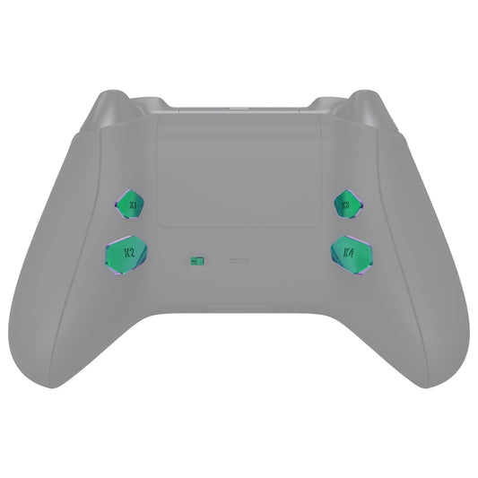 eXtremeRate Retail Chameleon Green Purple Replacement Redesigned K1 K2 K3 K4 Back Buttons Paddles & Toggle Switch for Xbox Series X/S Controller eXtremerate Hope Remap Kit - Controller & Hope Remap Board NOT Included - DX3P3002