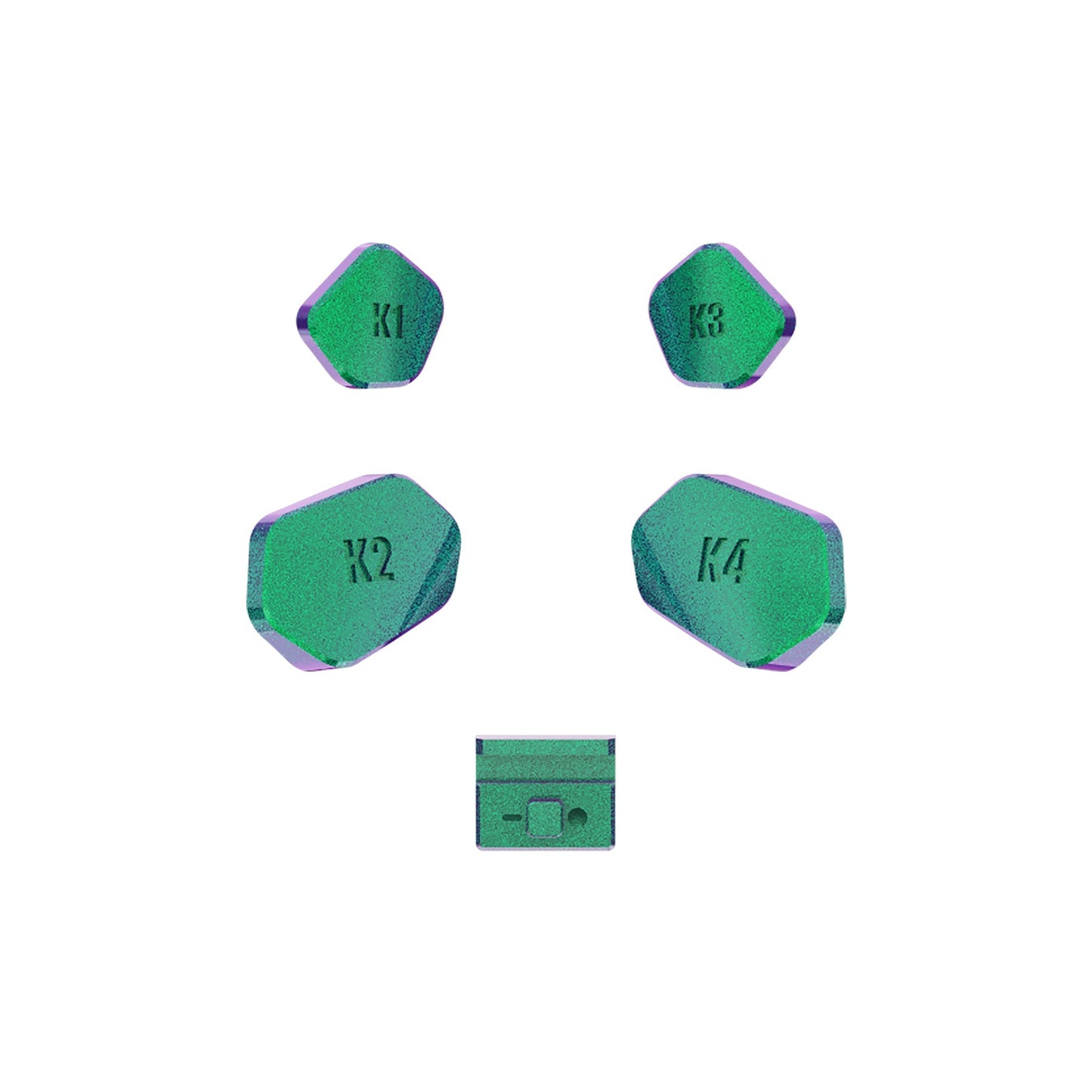 eXtremeRate Retail Chameleon Green Purple Replacement Redesigned K1 K2 K3 K4 Back Buttons Paddles & Toggle Switch for Xbox Series X/S Controller eXtremerate Hope Remap Kit - Controller & Hope Remap Board NOT Included - DX3P3002