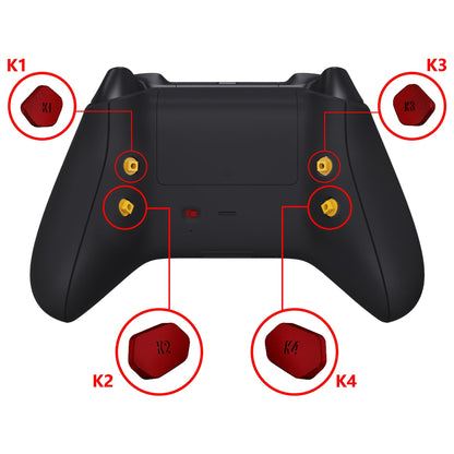 eXtremeRate Retail Scarlet Red Replacement Redesigned K1 K2 K3 K4 Back Buttons Paddles & Toggle Switch for Xbox Series X/S Controller eXtremerate Hope Remap Kit - Controller & Hope Remap Board NOT Included - DX3P3003