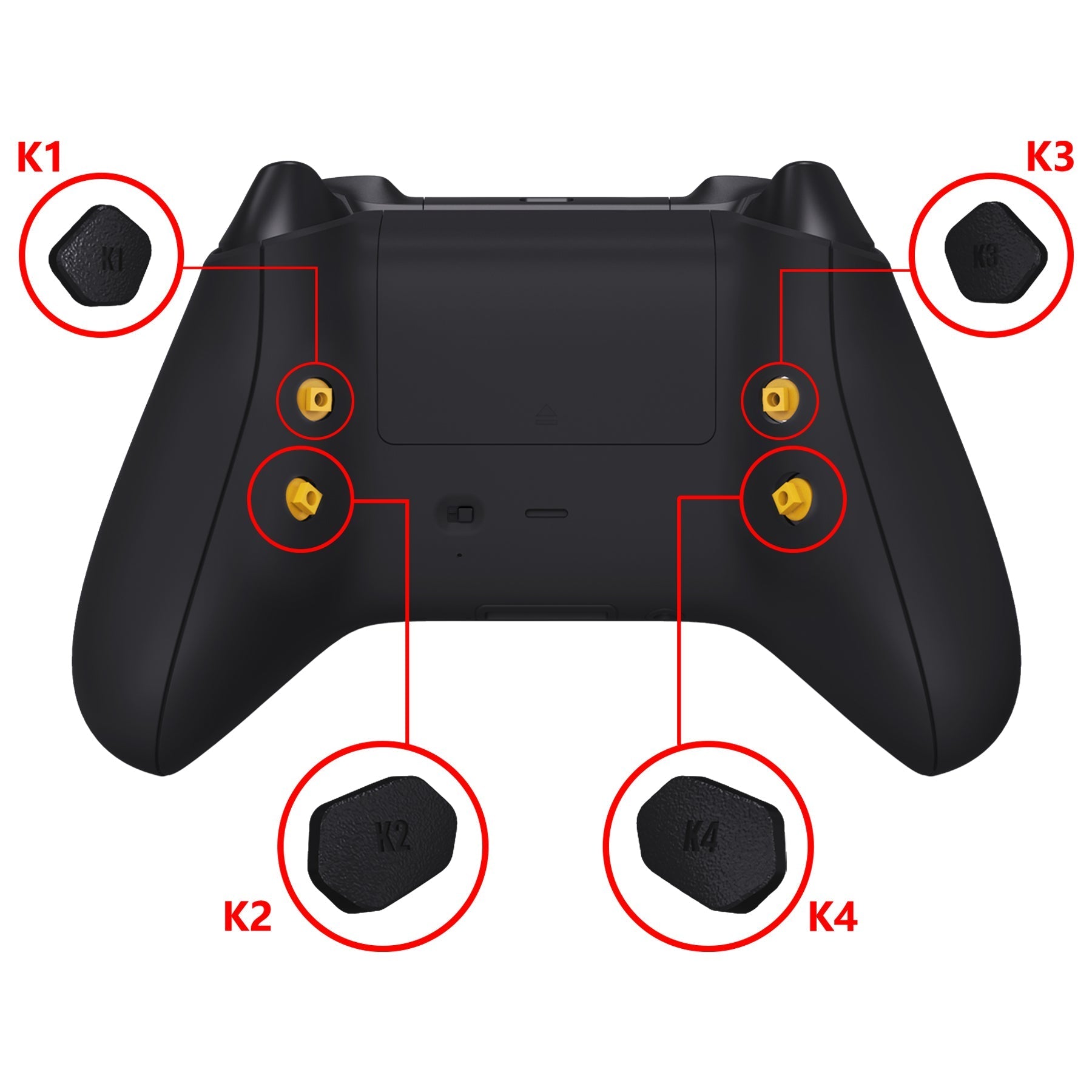 eXtremeRate Retail Black Replacement Redesigned K1 K2 K3 K4 Back Buttons Paddles & Toggle Switch for Xbox Series X/S Controller eXtremerate Hope Remap Kit - Controller & Hope Remap Board NOT Included - DX3P3009