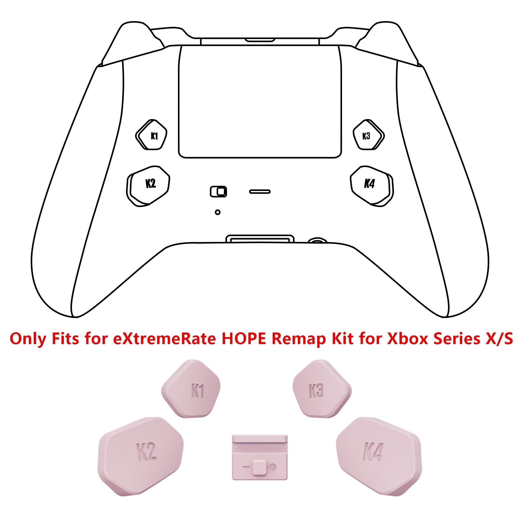 eXtremeRate Retail Cherry Blossoms Pink Replacement Redesigned K1 K2 K3 K4 Back Buttons Paddles & Toggle Switch for Xbox Series X/S Controller eXtremerate Hope Remap Kit - Controller & Hope Remap Board NOT Included - DX3P3012