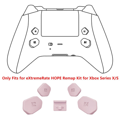 eXtremeRate Retail Cherry Blossoms Pink Replacement Redesigned K1 K2 K3 K4 Back Buttons Paddles & Toggle Switch for Xbox Series X/S Controller eXtremerate Hope Remap Kit - Controller & Hope Remap Board NOT Included - DX3P3012