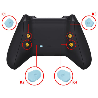 eXtremeRate Retail Heaven Blue Replacement Redesigned K1 K2 K3 K4 Back Buttons Paddles & Toggle Switch for Xbox Series X/S Controller eXtremerate Hope Remap Kit - Controller & Hope Remap Board NOT Included - DX3P3013