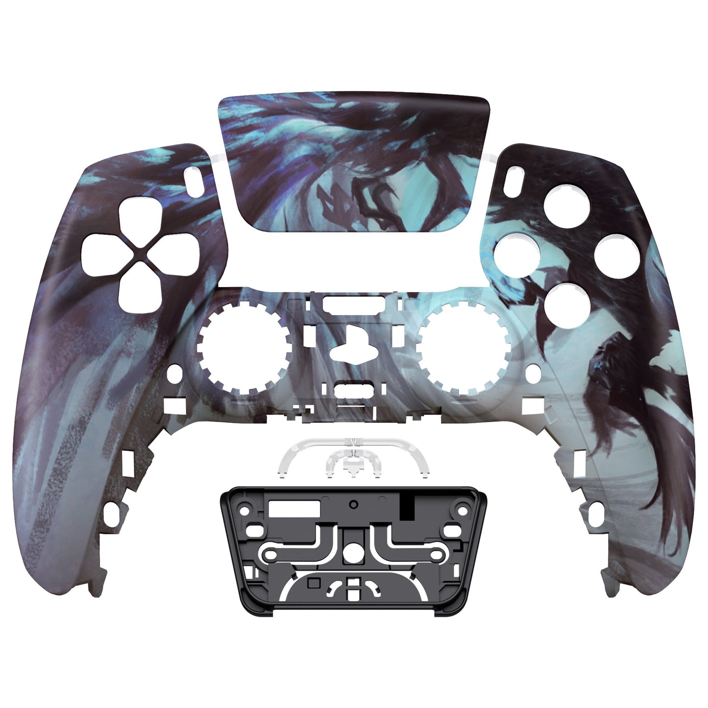 eXtremeRate Retail Dragon Whisper Front Housing Shell Compatible with ps5 Controller BDM-010 BDM-020 BDM-030, DIY Replacement Shell Custom Touch Pad Cover Compatible with ps5 Controller - ZPFR008G3